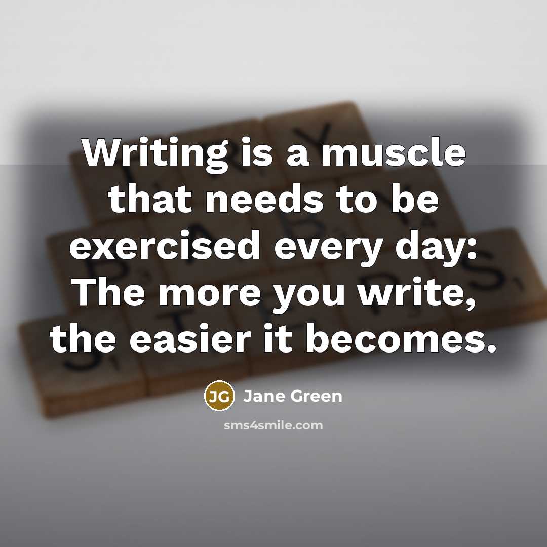 “Writing is a muscle that needs to be exercised every…” quote by Jane Green