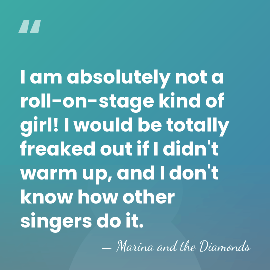 I am absolutely not a roll-on-stage kind of girl! I would be&hellip; - Marina and the Diamonds
