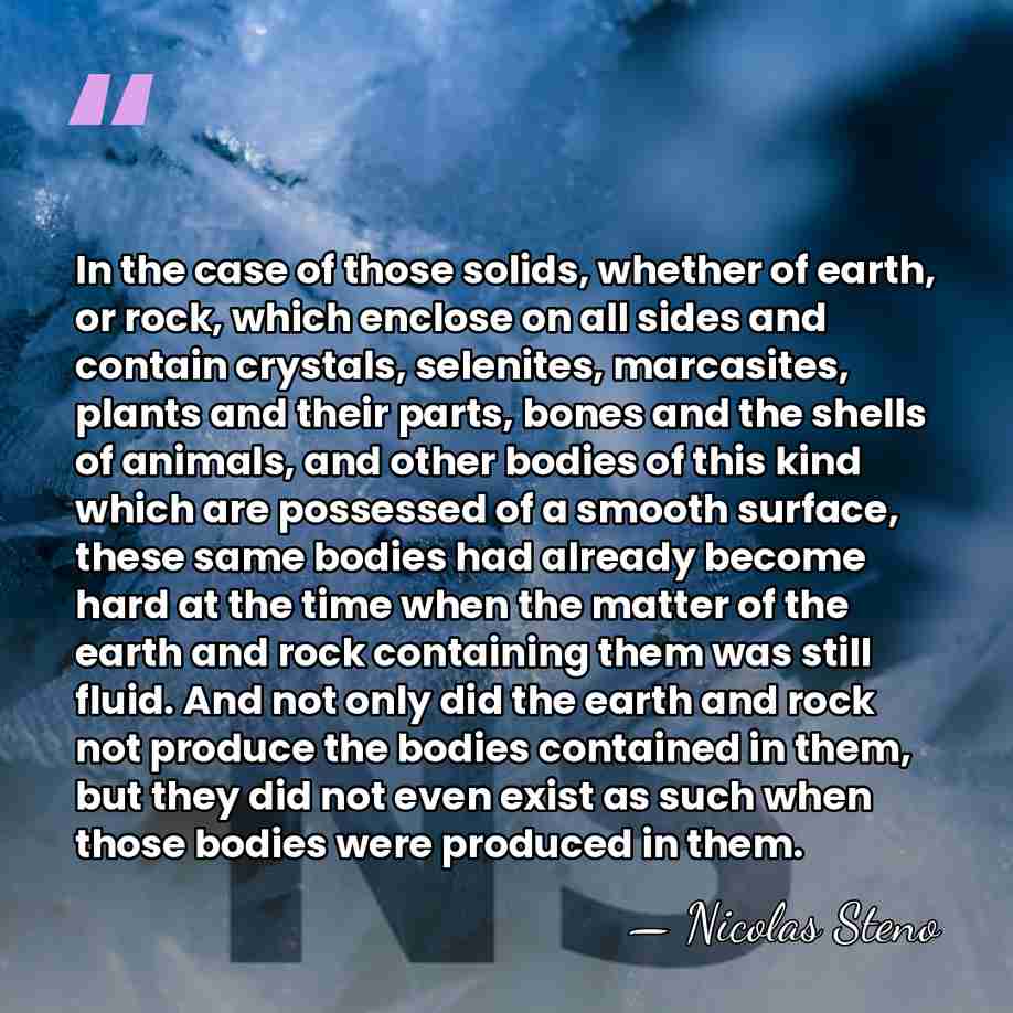 In the case of those solids, whether of earth, or rock, which&hellip; - Nicolas Steno