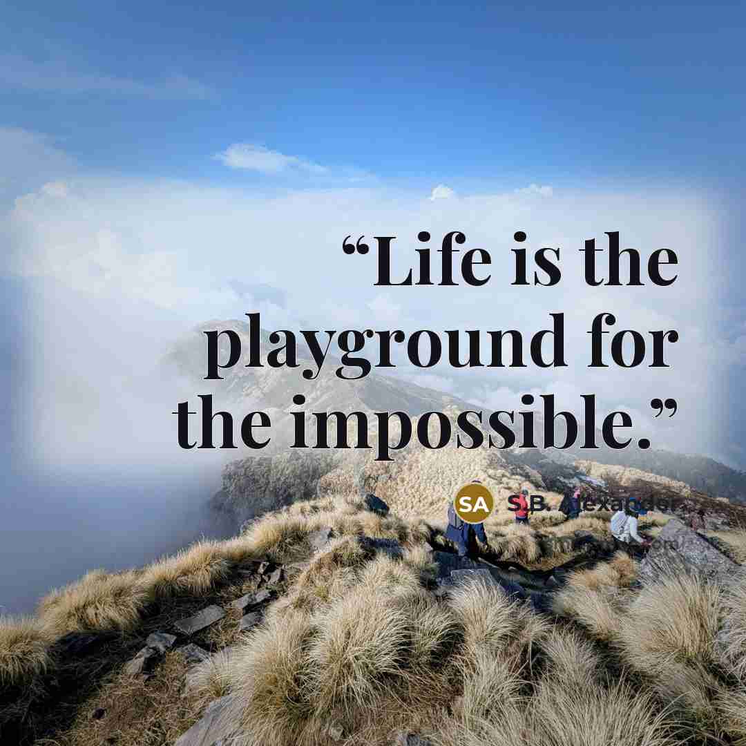 “Life is the playground for the impossible.” quote by S.B. Alexander