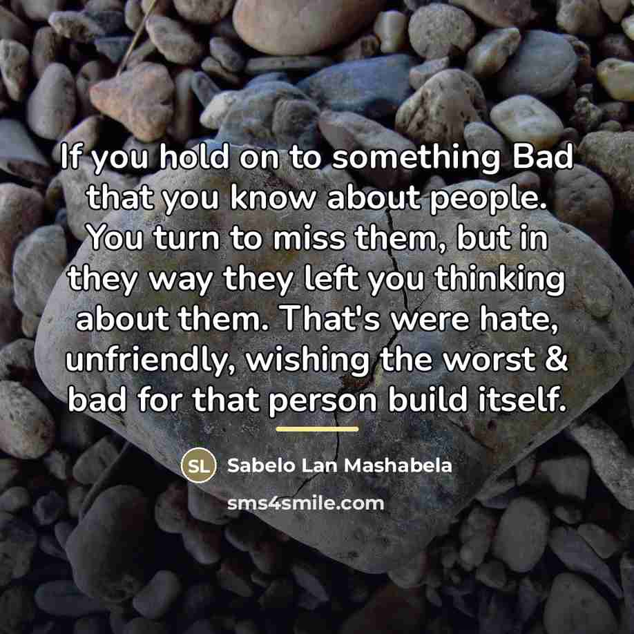 “If you hold on to something Bad that you know…” quote by Sabelo Lan Mashabela