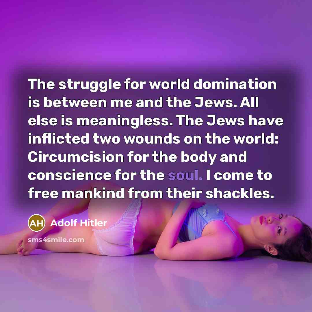 “The struggle for world domination is between me and the…” quote by Adolf Hitler