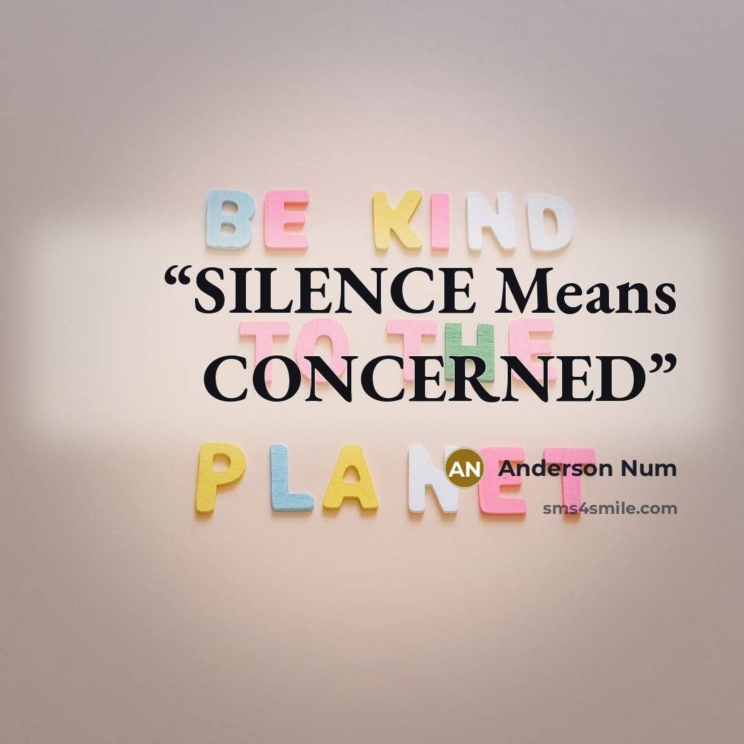 “SILENCE Means CONCERNED” quote by Anderson Num