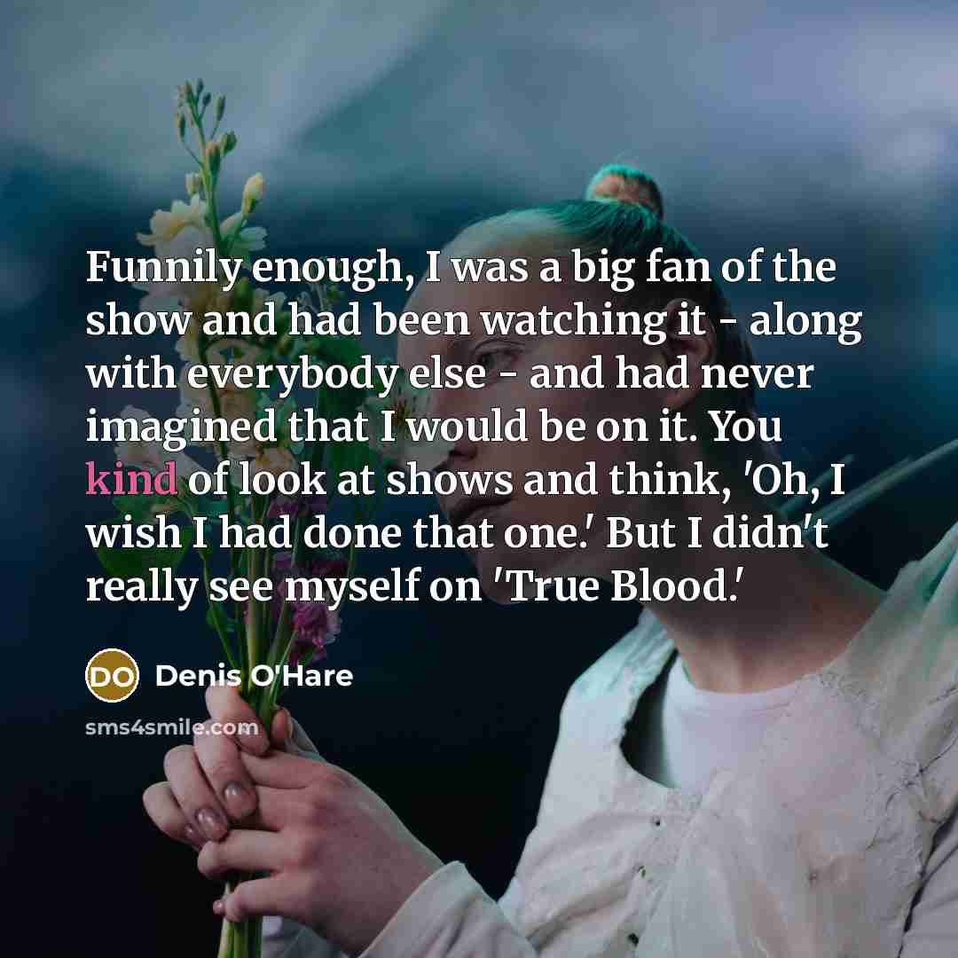 “Funnily enough, I was a big fan of the show…” quote by Denis O'Hare