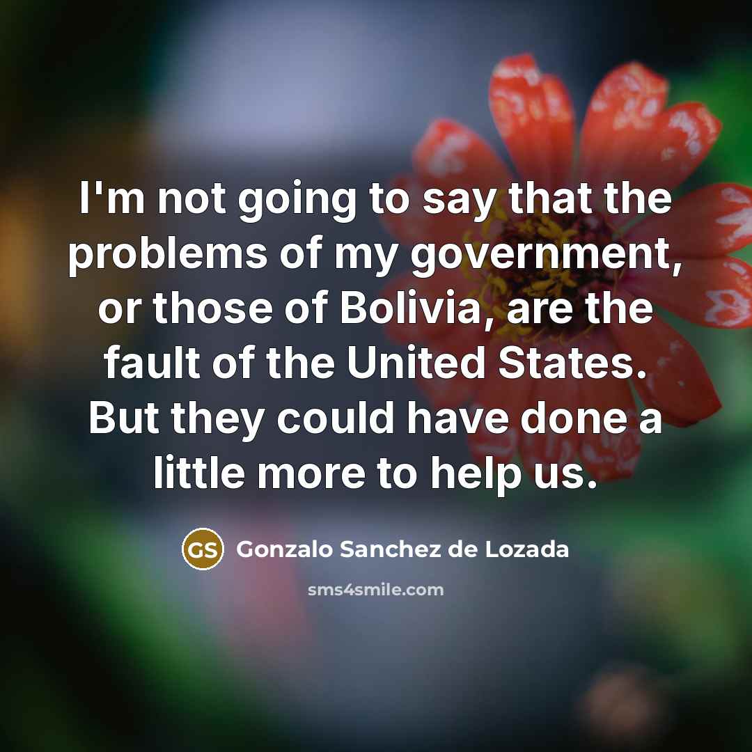 “I'm not going to say that the problems of my…” quote by Gonzalo Sanchez de Lozada