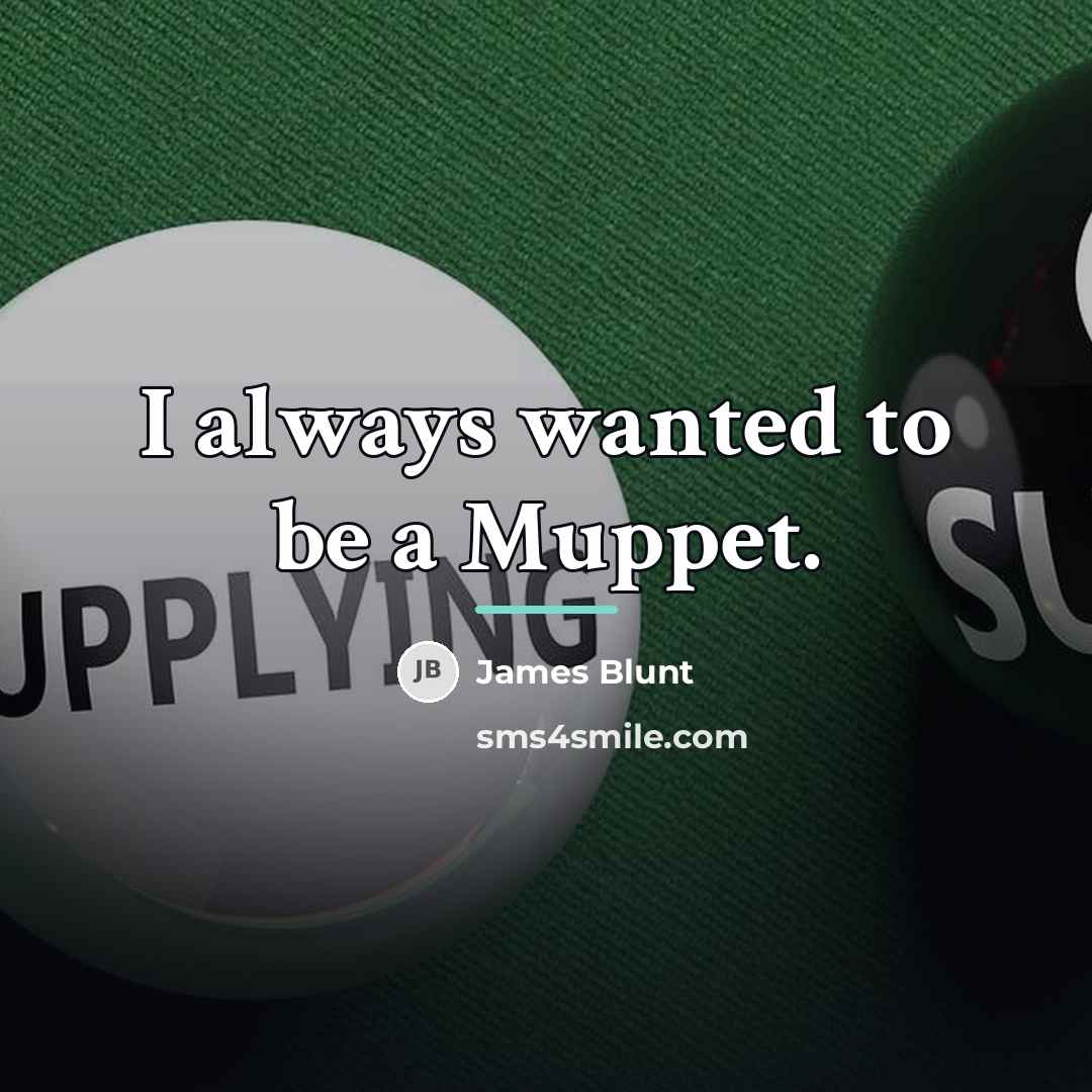 “I always wanted to be a Muppet.…” quote by James Blunt