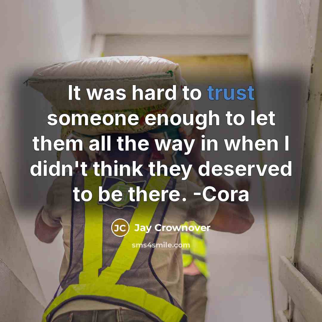“It was hard to trust someone enough to let them…” quote by Jay Crownover