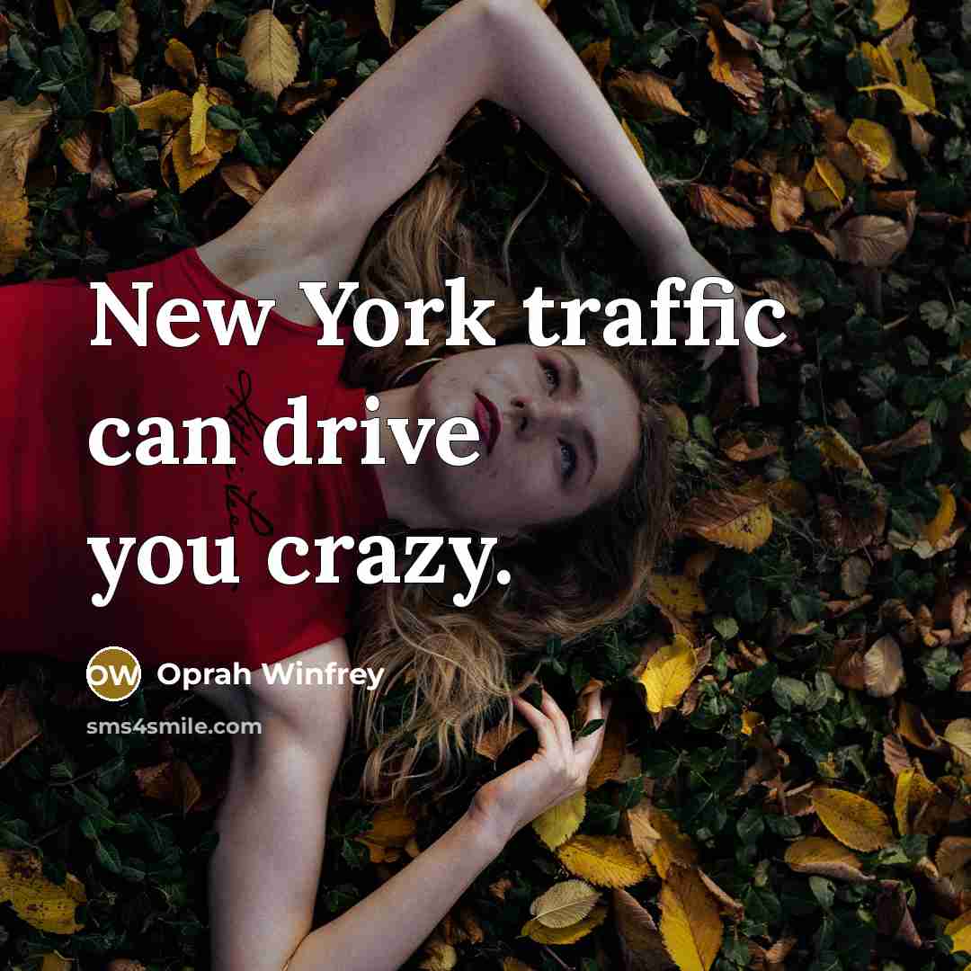 “New York traffic can drive you crazy.…” quote by Oprah Winfrey