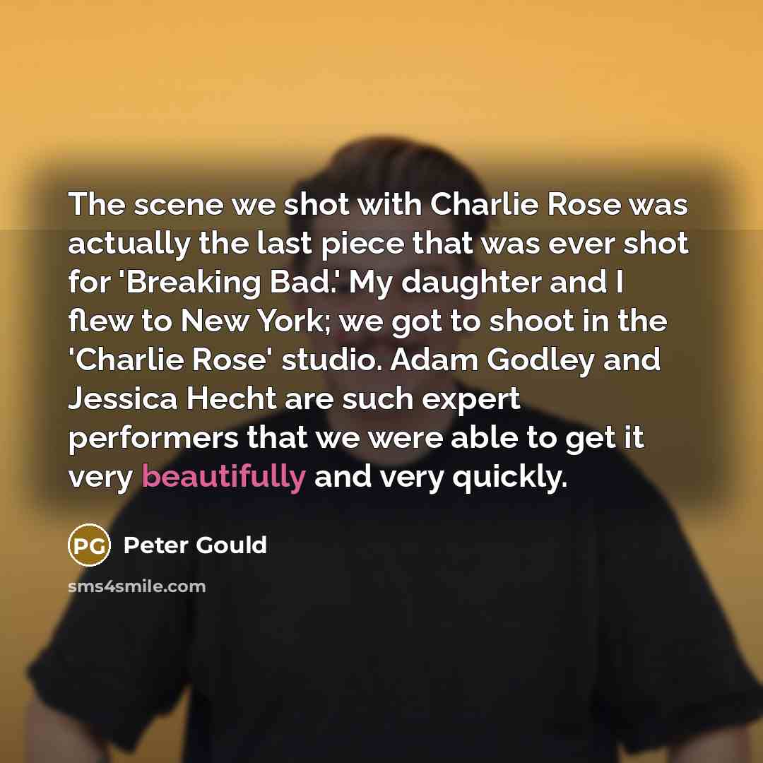 “The scene we shot with Charlie Rose was actually the…” quote by Peter Gould