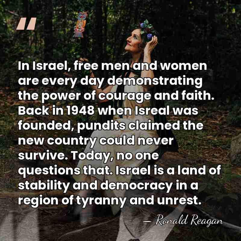 In Israel, free men and women are every day demonstrating the power&hellip; - Ronald Reagan