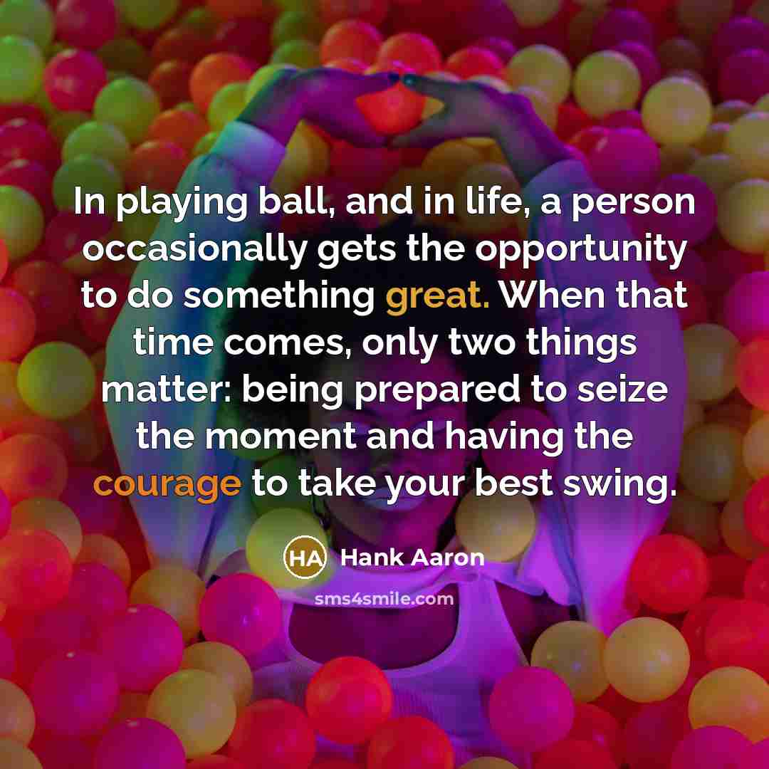 “In playing ball, and in life, a person occasionally gets…” quote by Hank Aaron