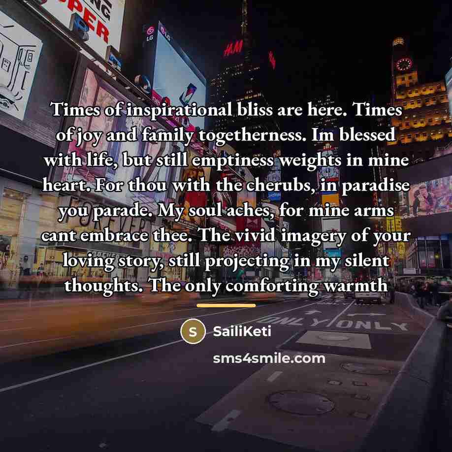 “Times of inspirational bliss are here. Times of joy and…” quote by SailiKeti
