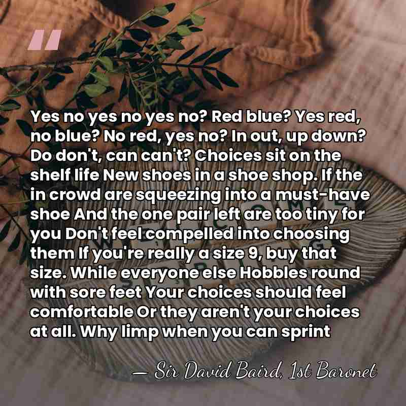 Yes no yes no yes no? Red blue? Yes red, no blue?&hellip; - Sir David Baird, 1st Baronet