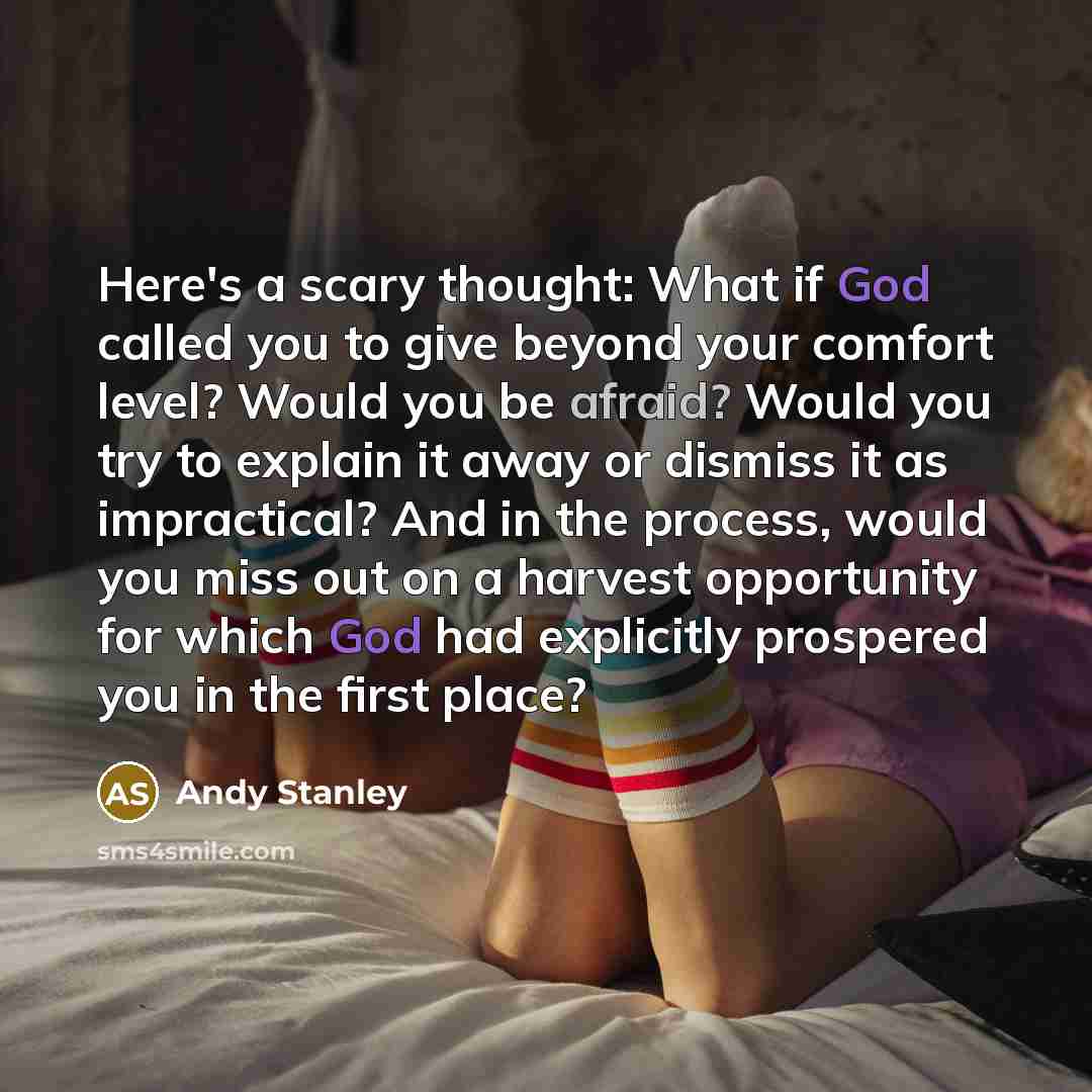 “Here's a scary thought: What if God called you to…” quote by Andy Stanley