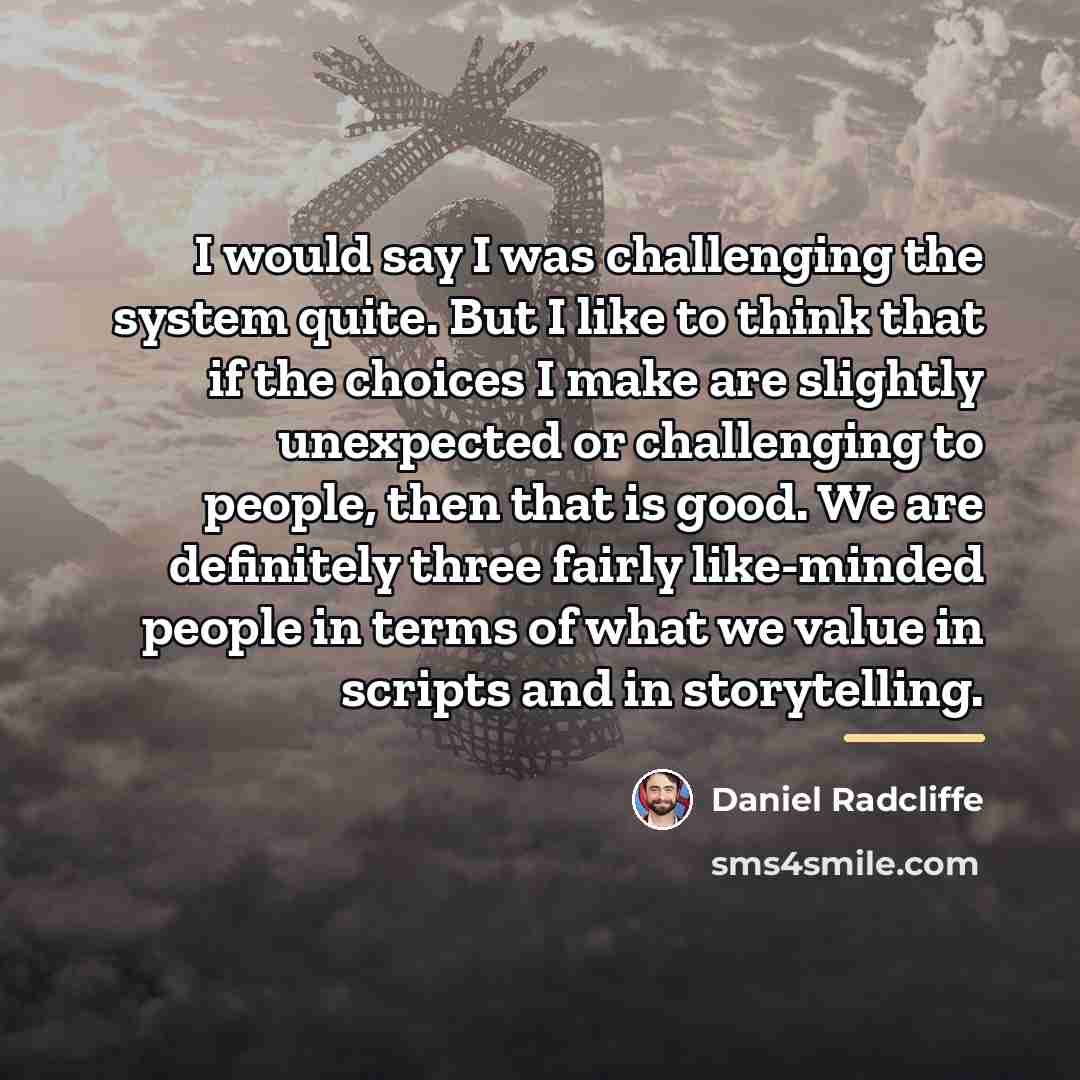 “I would say I was challenging the system quite. But…” quote by Daniel Radcliffe