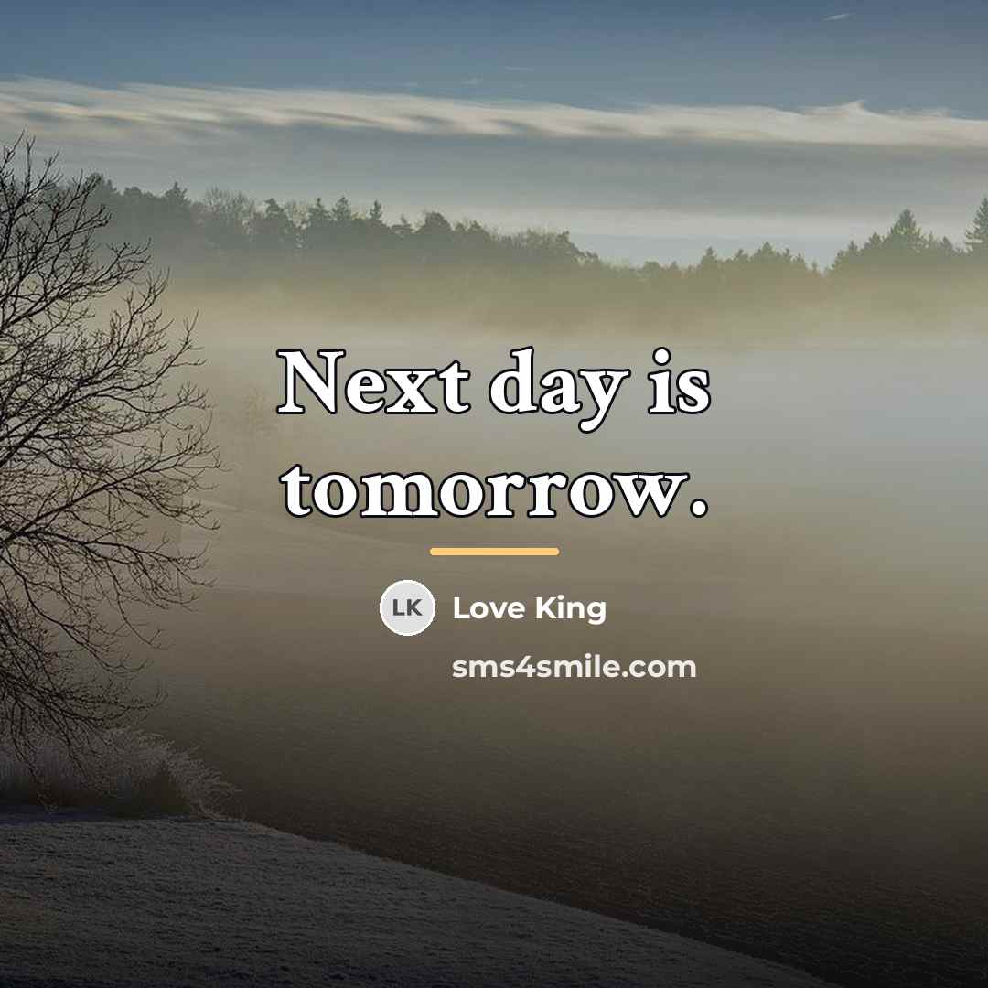 “Next day is tomorrow.…” quote by Anonymous