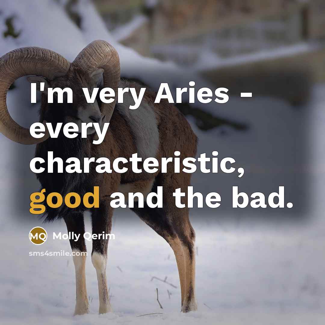“I'm very Aries - every characteristic, good and the bad.…” quote by Molly Qerim