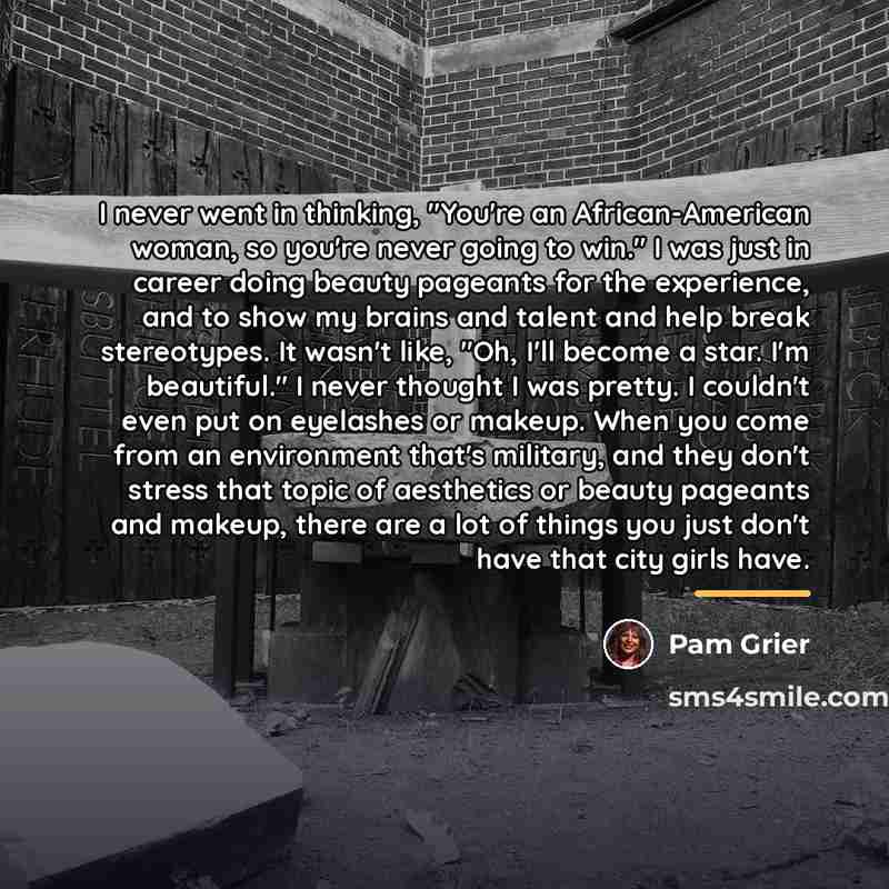 “I never went in thinking, "You're an African-American woman, so…” quote by Pam Grier