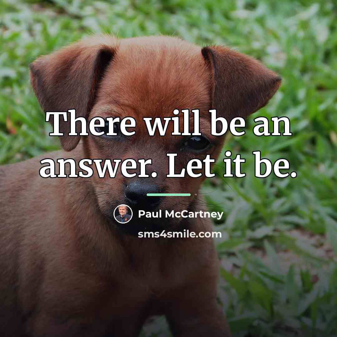 “There will be an answer. Let it be.…” quote by Paul McCartney