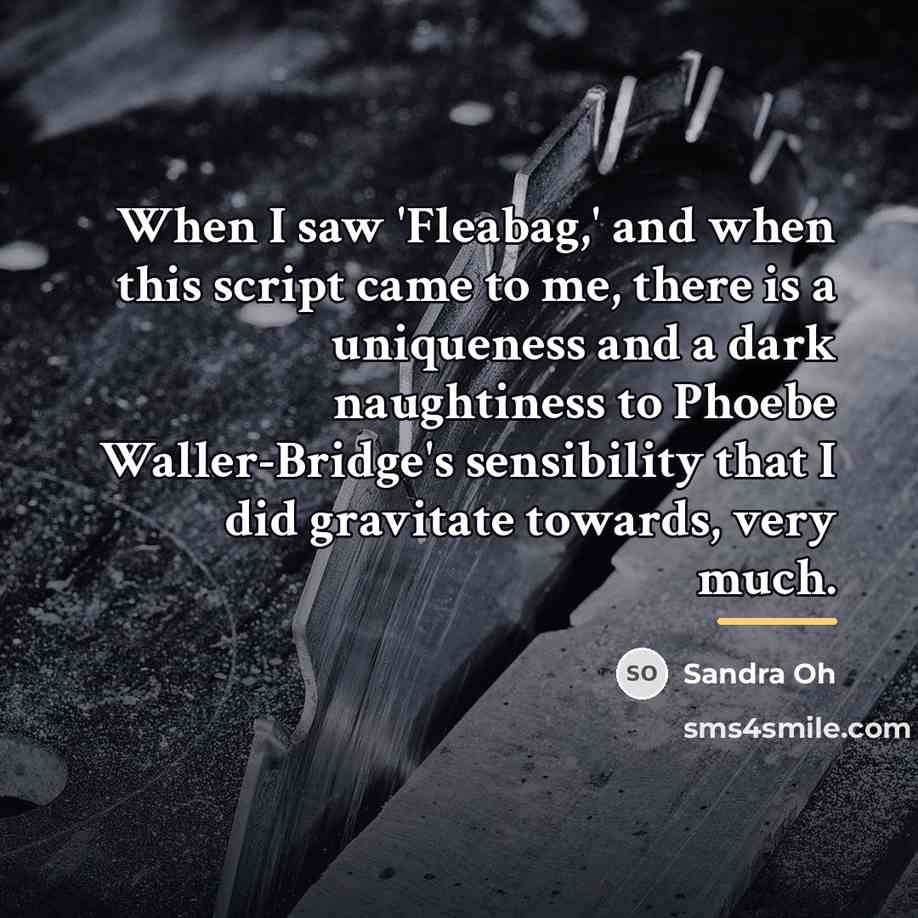 “When I saw 'Fleabag,' and when this script came to…” quote by Sandra Oh