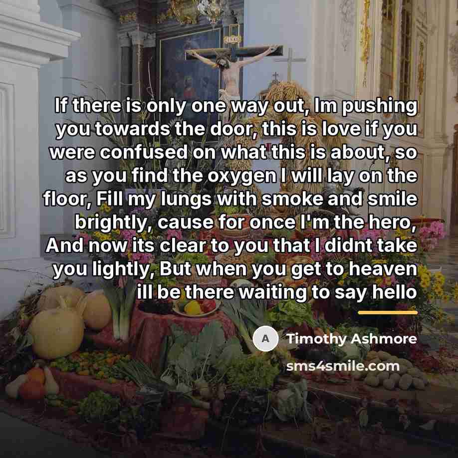 “If there is only one way out, Im pushing you…” quote by Timothy Ashmore