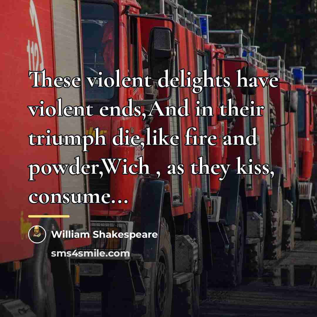 “These violent delights have violent ends,And in their triumph die,like…” quote by William Shakespeare