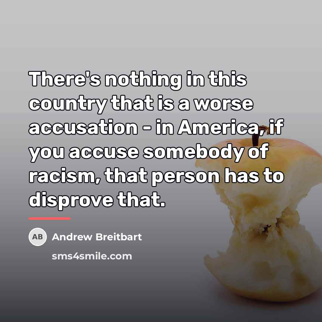 “There's nothing in this country that is a worse accusation…” quote by Andrew Breitbart