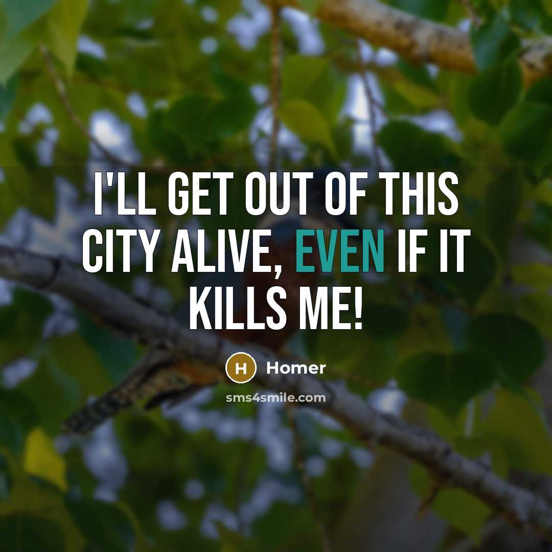 “I'll get out of this city alive, even if it…” quote by Homer