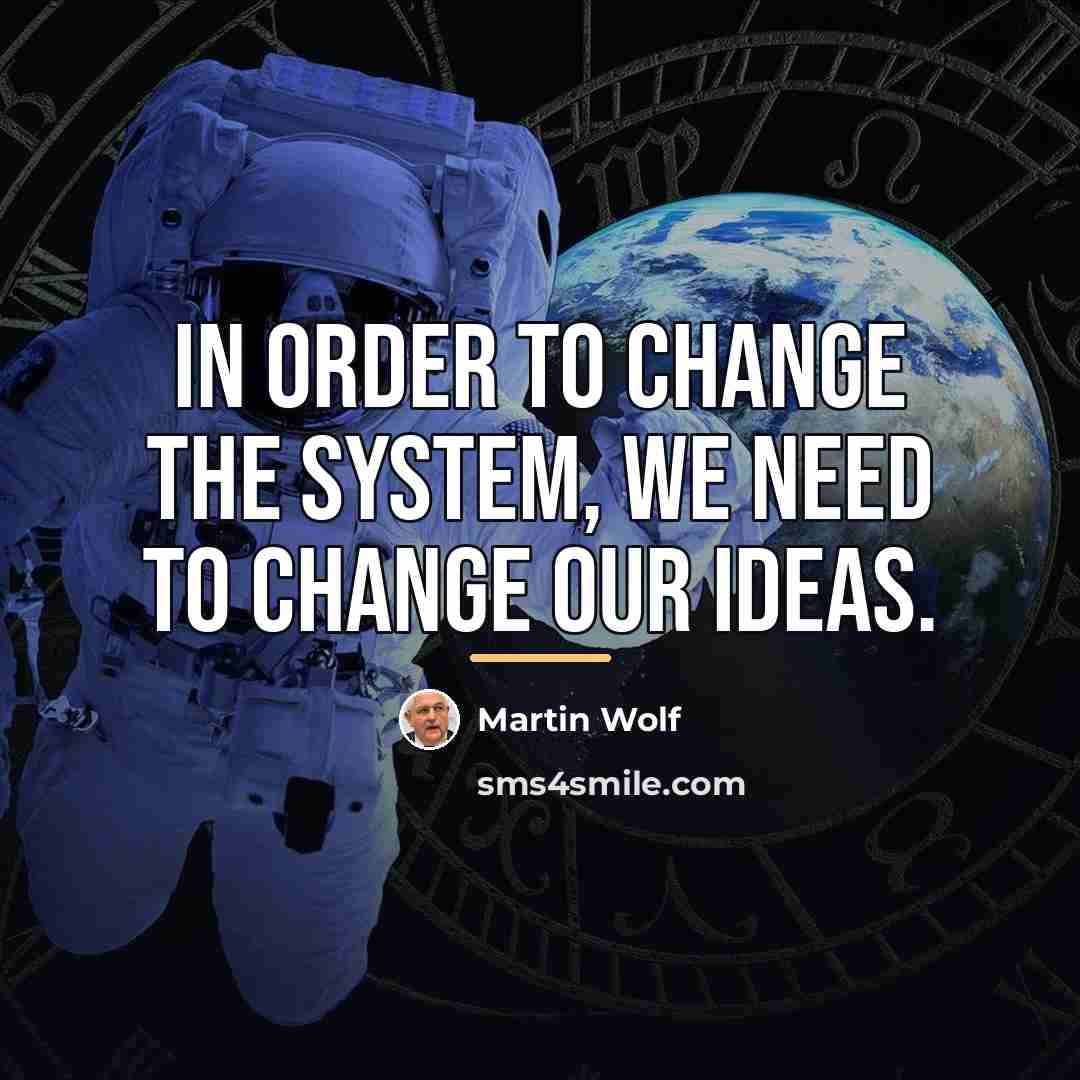“In order to change the system, we need to change…” quote by Martin Wolf