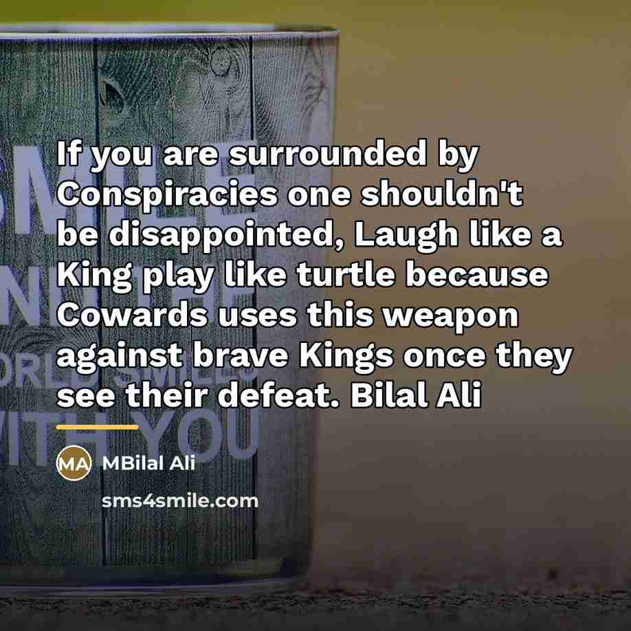 “If you are surrounded by Conspiracies one shouldn't be disappointed,…” quote by Anonymous