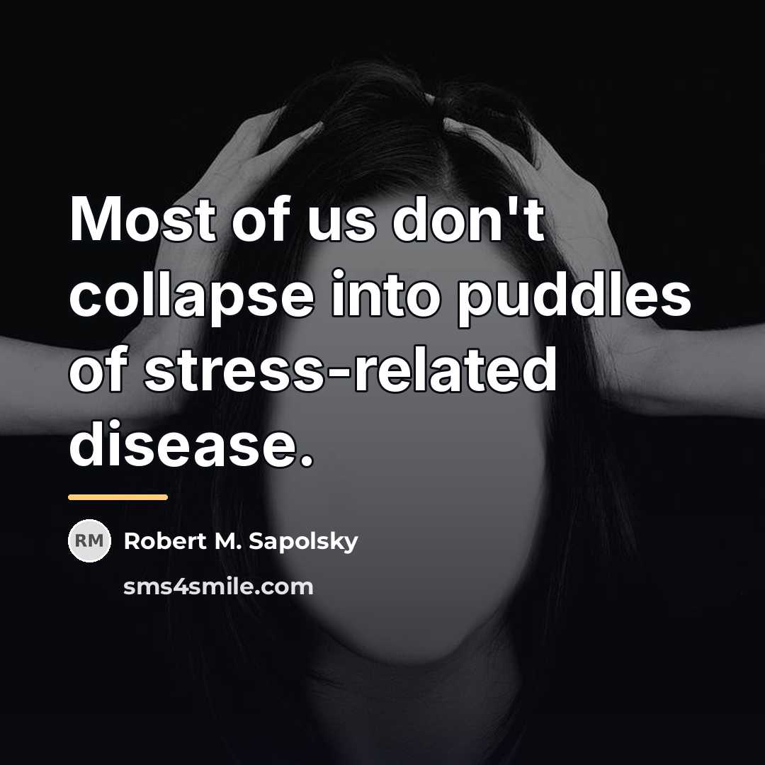 “Most of us don't collapse into puddles of stress-related disease.…” quote by Robert M. Sapolsky