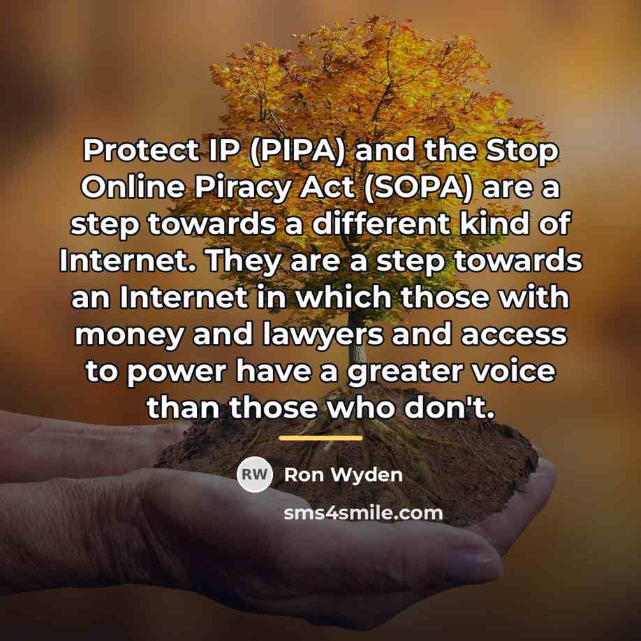 “Protect IP (PIPA) and the Stop Online Piracy Act (SOPA)…” quote by Ron Wyden