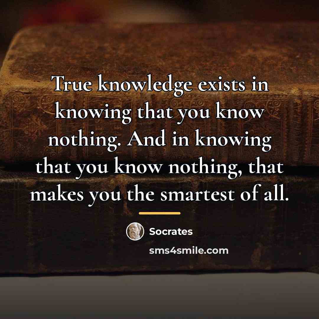 “True knowledge exists in knowing that you know nothing. And…” quote by Socrates