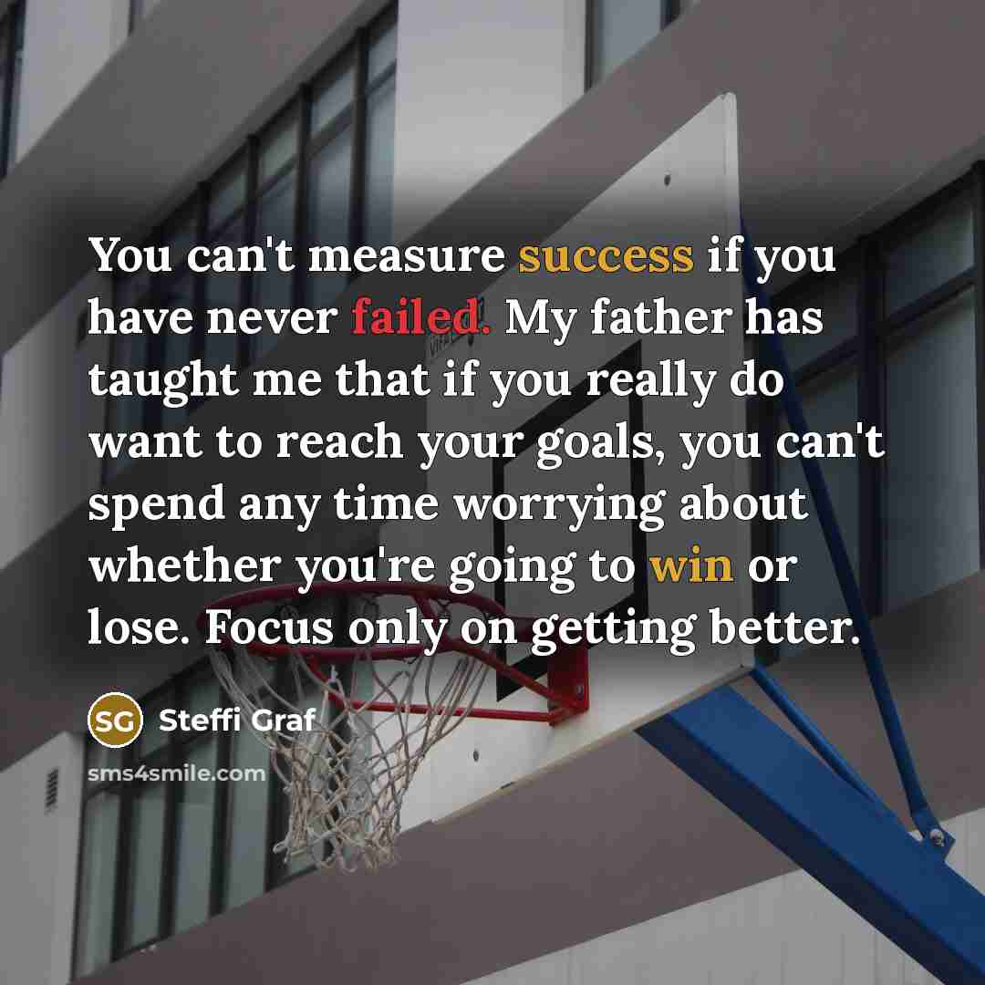“You can't measure success if you have never failed. My…” quote by Steffi Graf