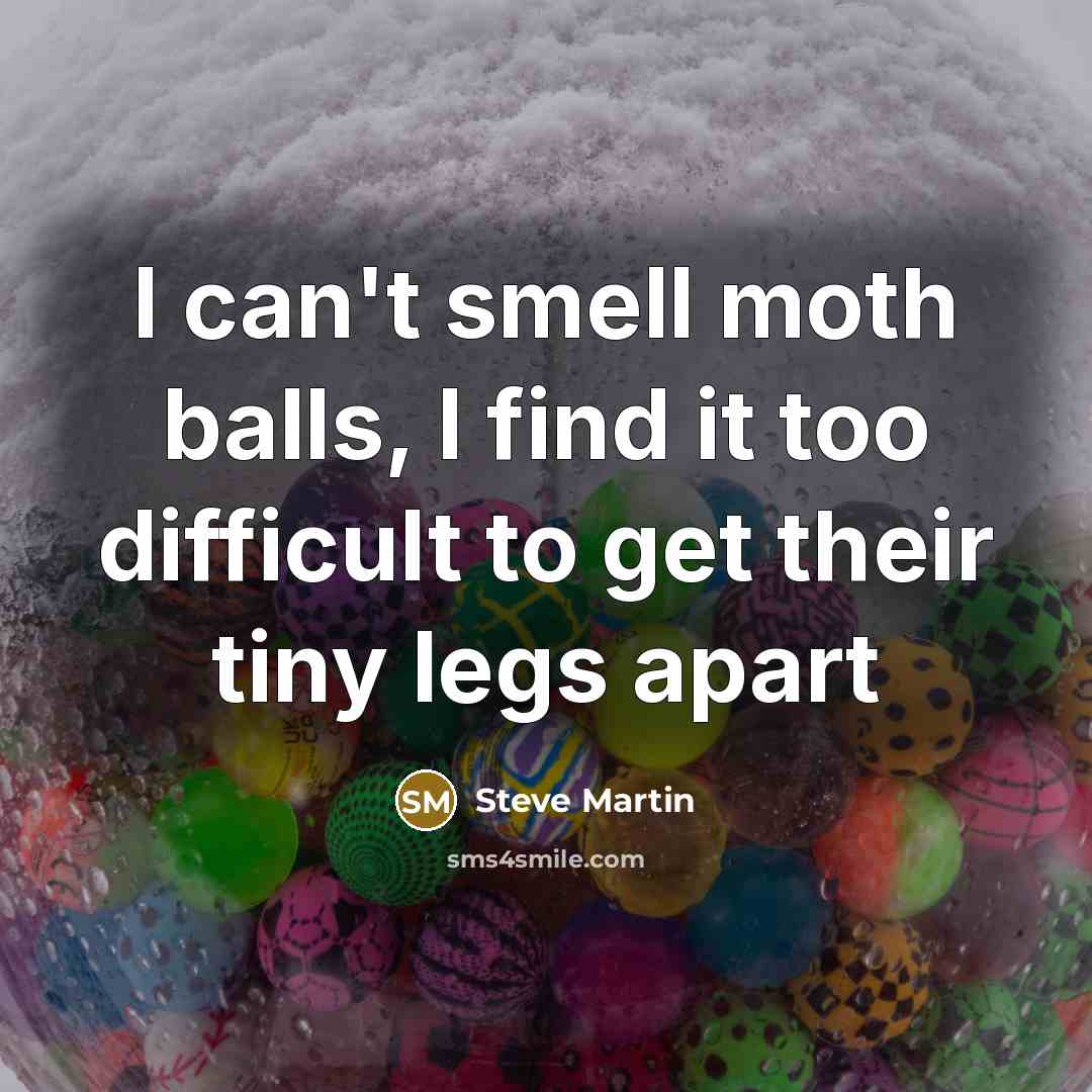 “I can't smell moth balls, I find it too difficult…” quote by Steve Martin