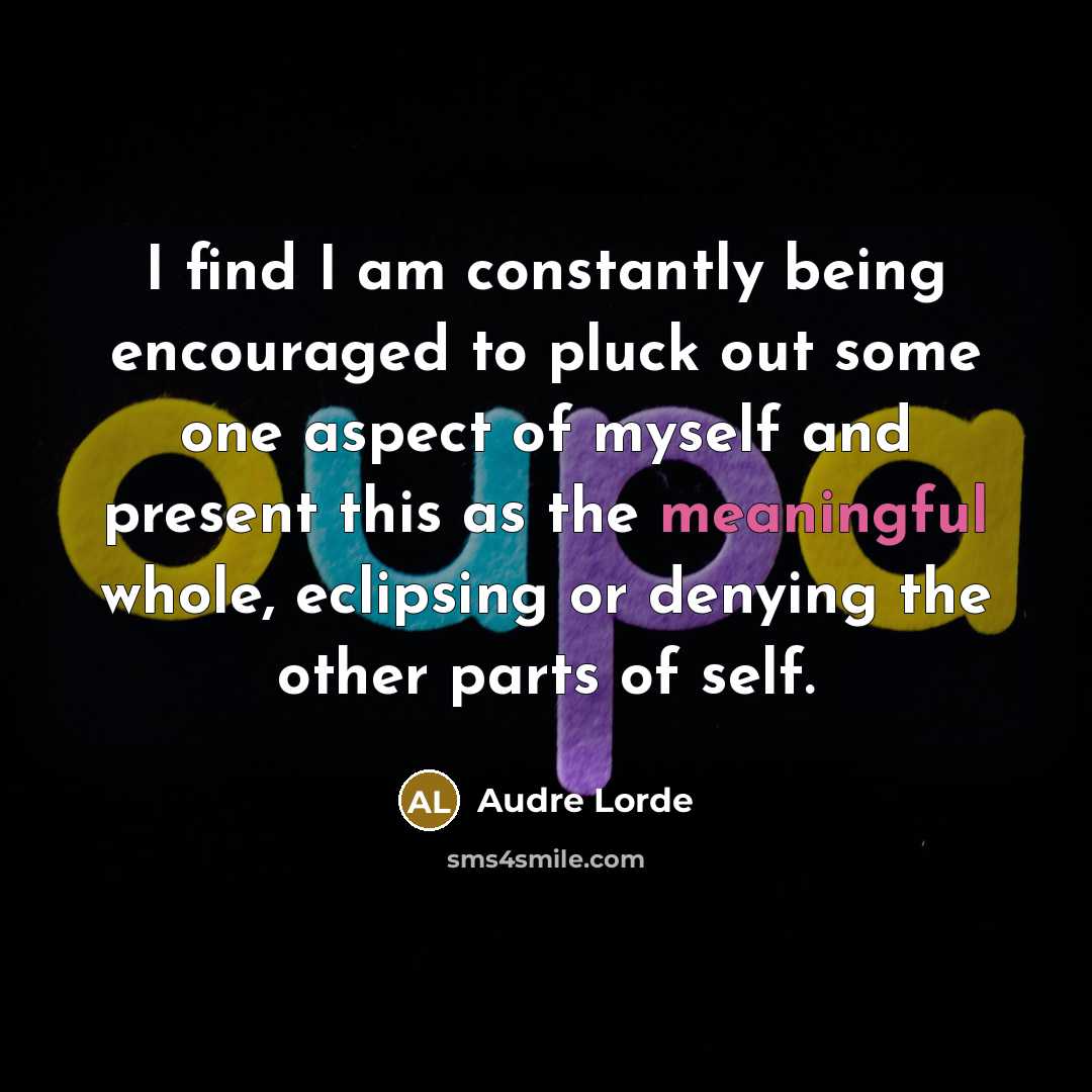 “I find I am constantly being encouraged to pluck out…” quote by Audre Lorde