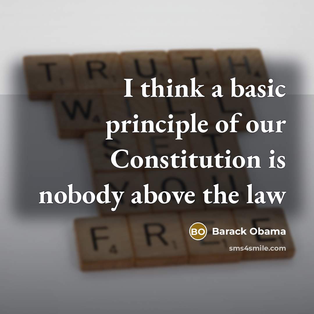 “I think a basic principle of our Constitution is nobody…” quote by Barack Obama