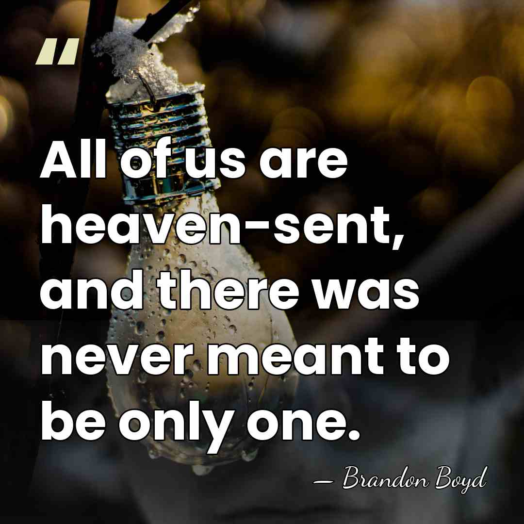 All of us are heaven-sent, and there was never meant to be&hellip; - Brandon Boyd