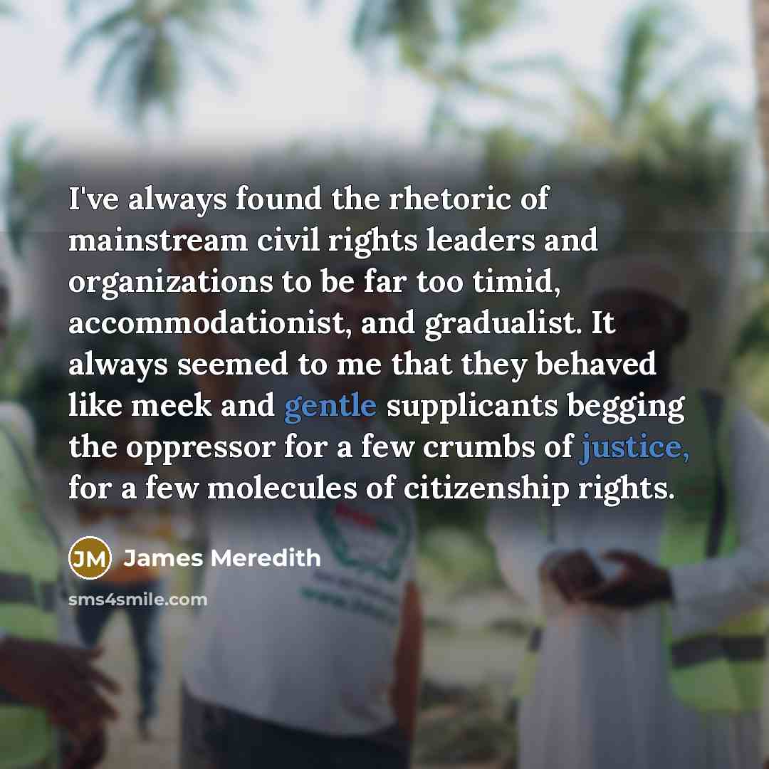 “I've always found the rhetoric of mainstream civil rights leaders…” quote by James Meredith