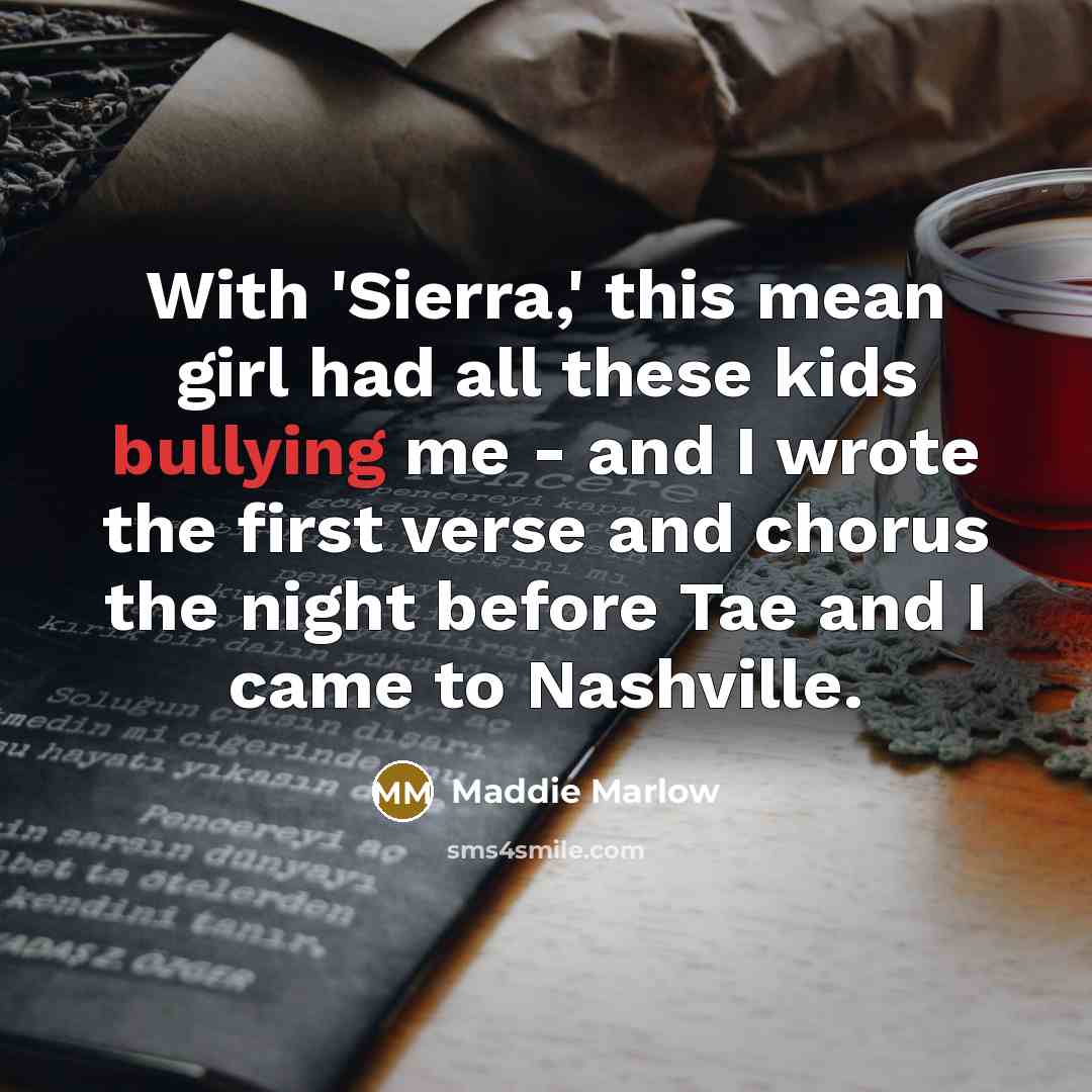 “With 'Sierra,' this mean girl had all these kids bullying…” quote by Maddie Marlow