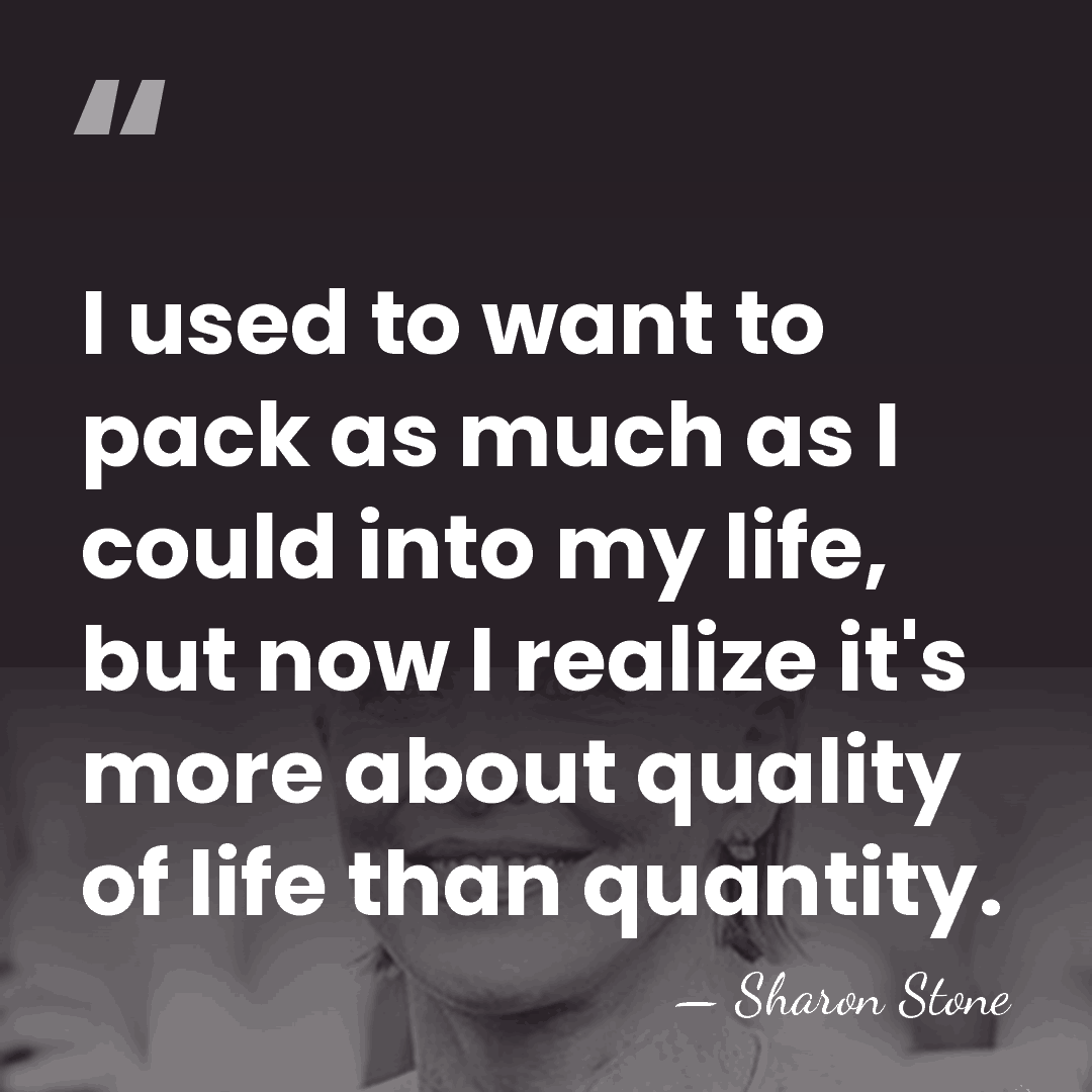 I used to want to pack as much as I could into&hellip; - Sharon Stone