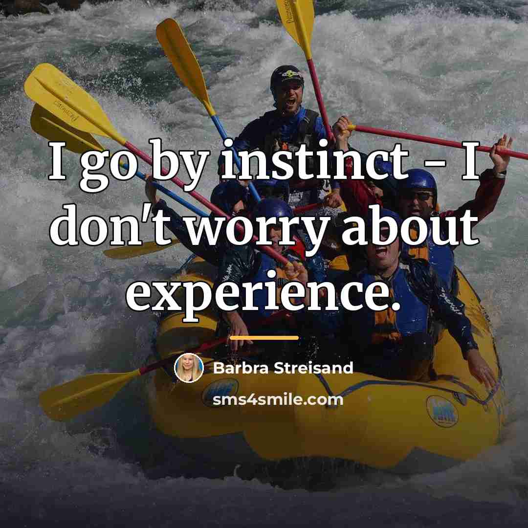 “I go by instinct - I don't worry about experience.…” quote by Barbra Streisand