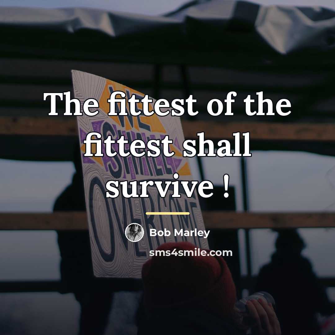 “The fittest of the fittest shall survive !…” quote by Bob Marley