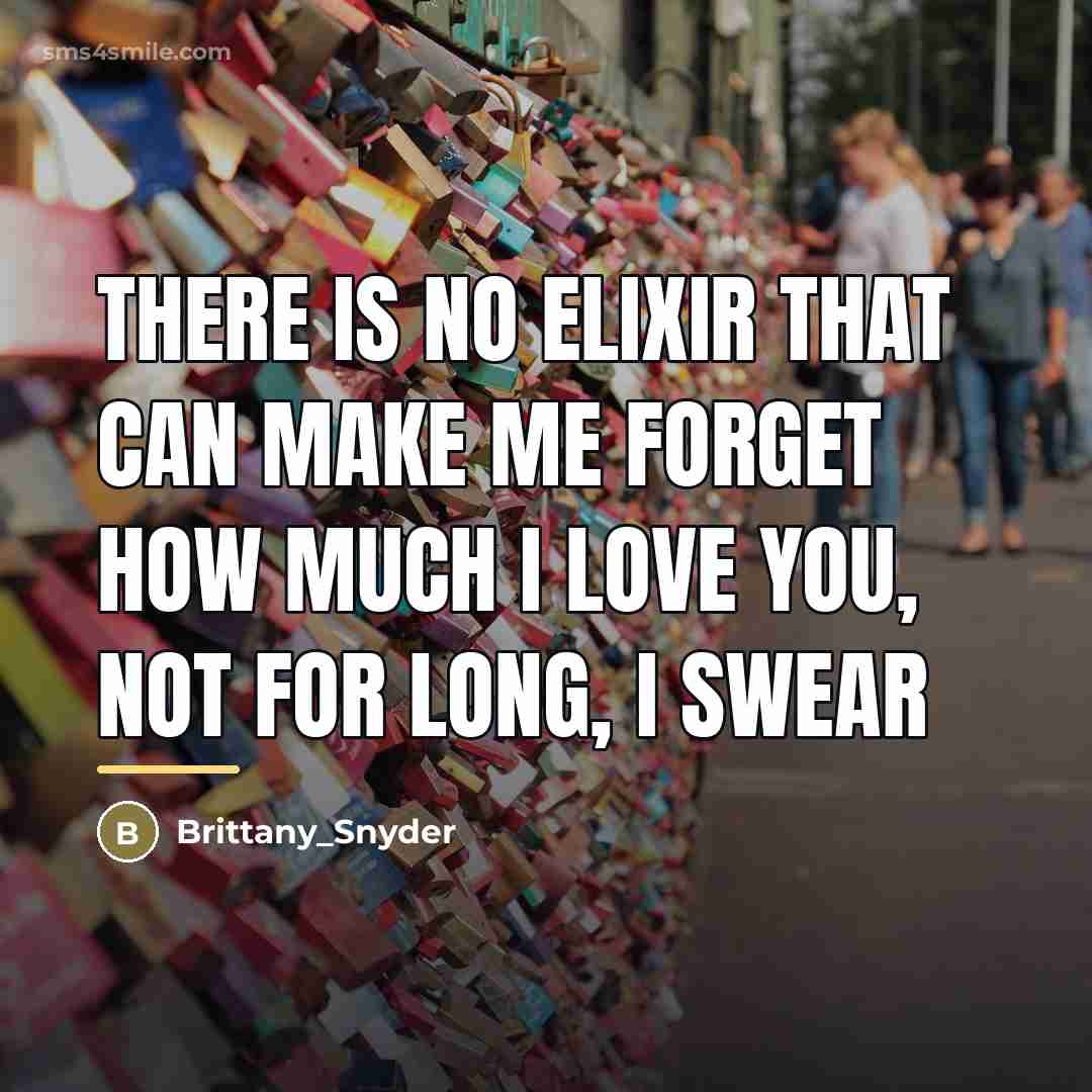 “There is no elixir that can make me forget how…” quote by Brittany_Snyder