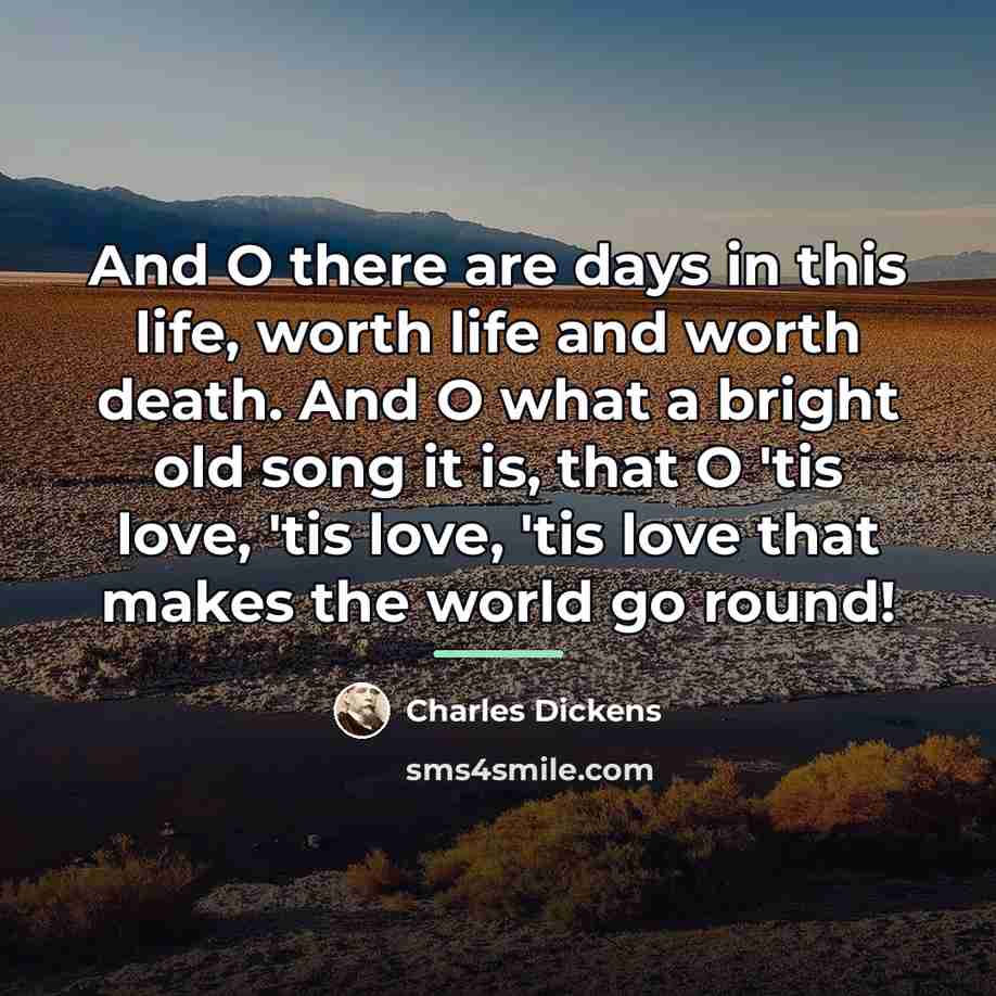 “And O there are days in this life, worth life…” quote by Charles Dickens