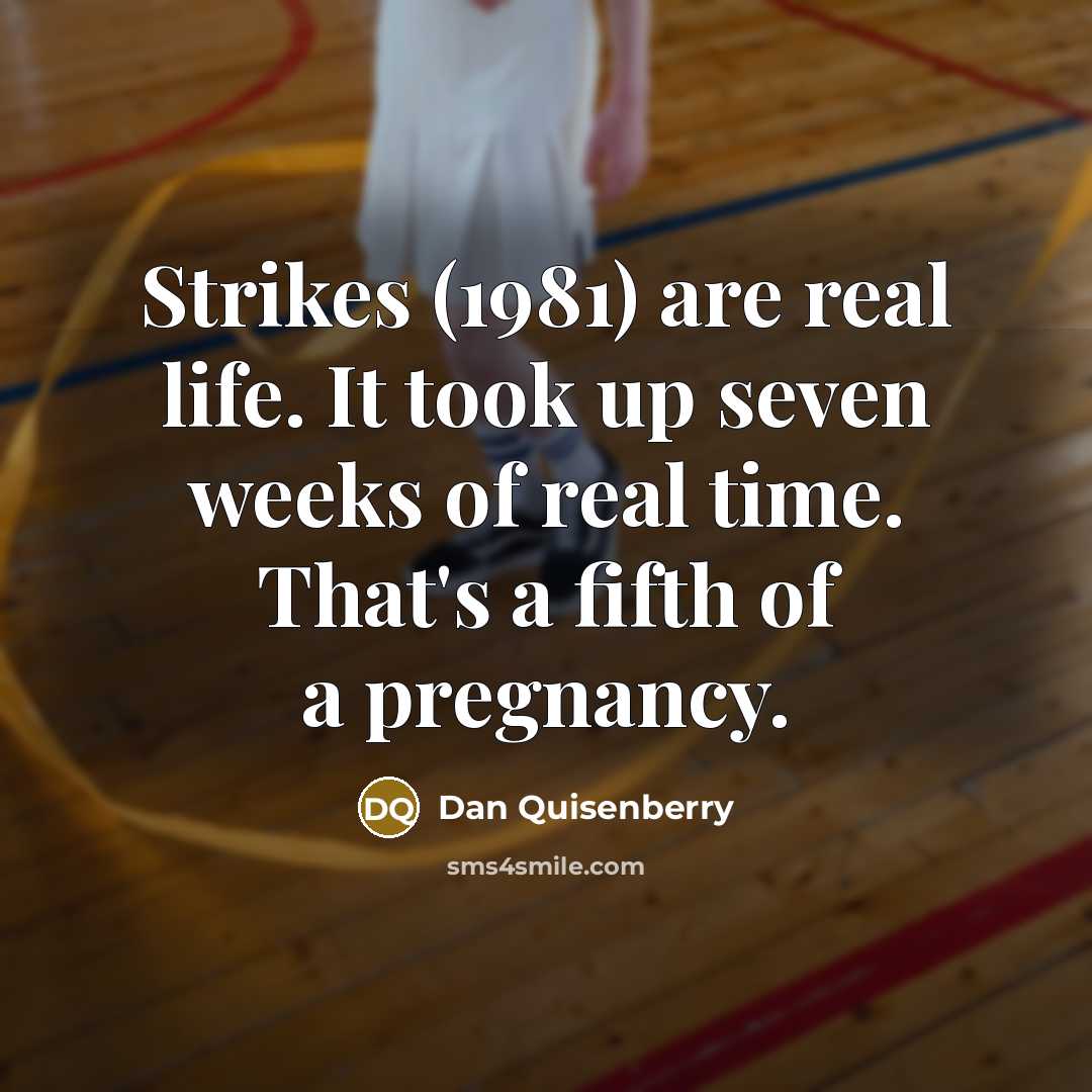 “Strikes (1981) are real life. It took up seven weeks…” quote by Dan Quisenberry