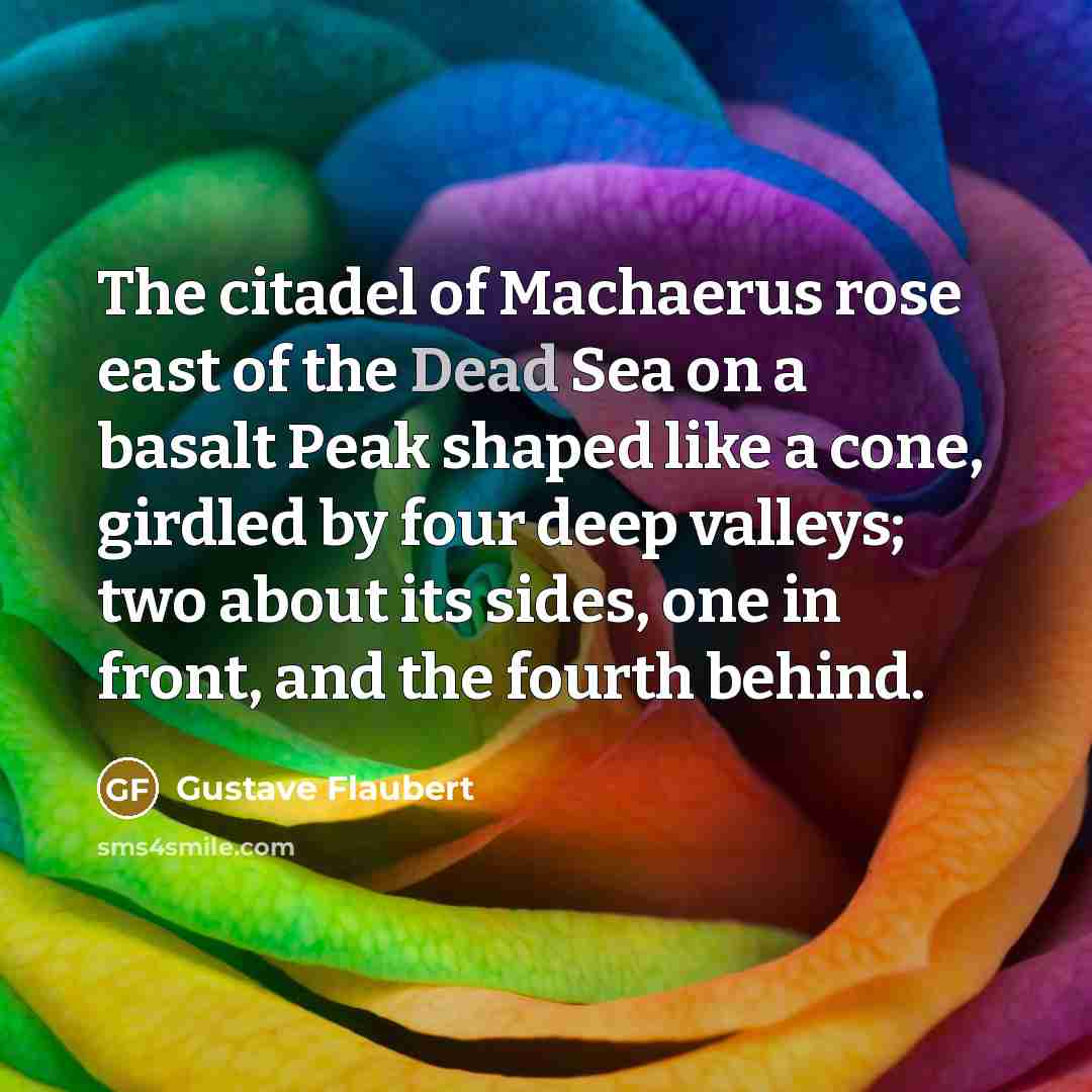 “The citadel of Machaerus rose east of the Dead Sea…” quote by Gustave Flaubert