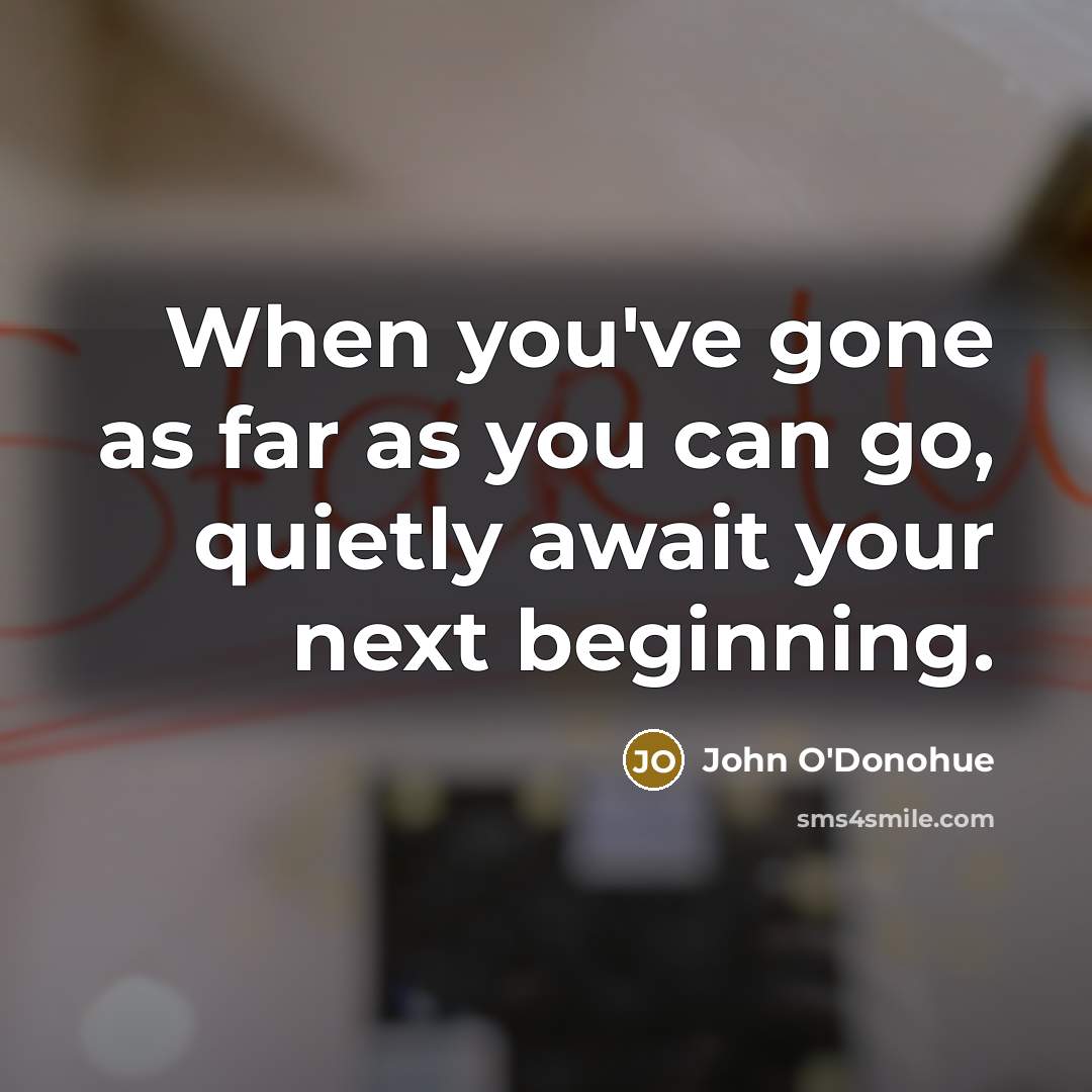 “When you've gone as far as you can go, quietly…” quote by John O'Donohue