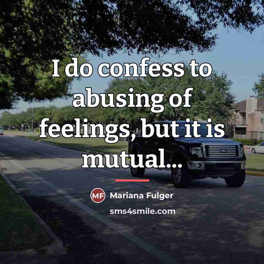 “I do confess to abusing of feelings, but it is…” quote by Mariana Fulger
