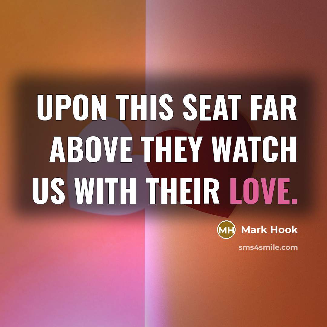“Upon this seat far above they watch us with their…” quote by Mark Hook